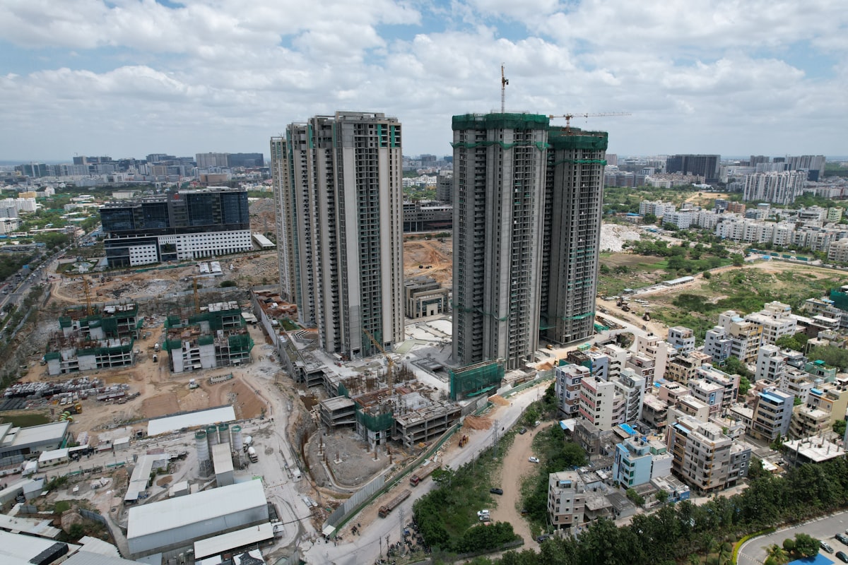 Aerial view of an urbanization site in an Argentine city